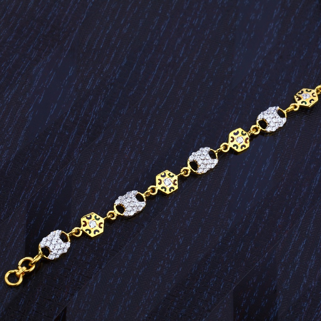 Ladies 916 Cz Gold Bracelet-LB99