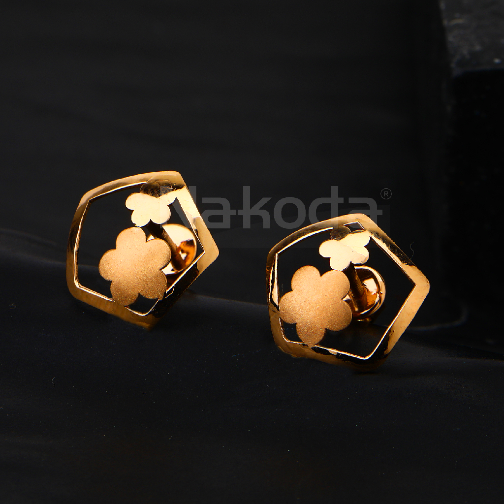 750 Rose Gold Delicate Women' CZ Earring RE240