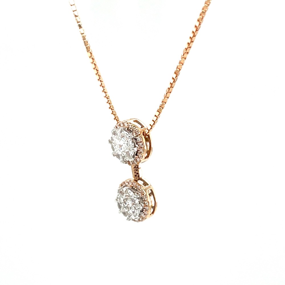 Buy quality Dual Solitaire Look Eva Cut Diamond Pendant with Chain in Pune
