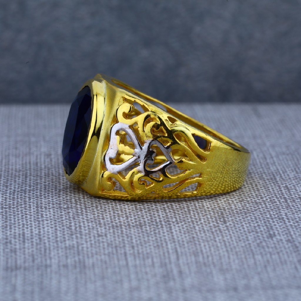 Designer Solitaire Mens Gold Ring-MSR39