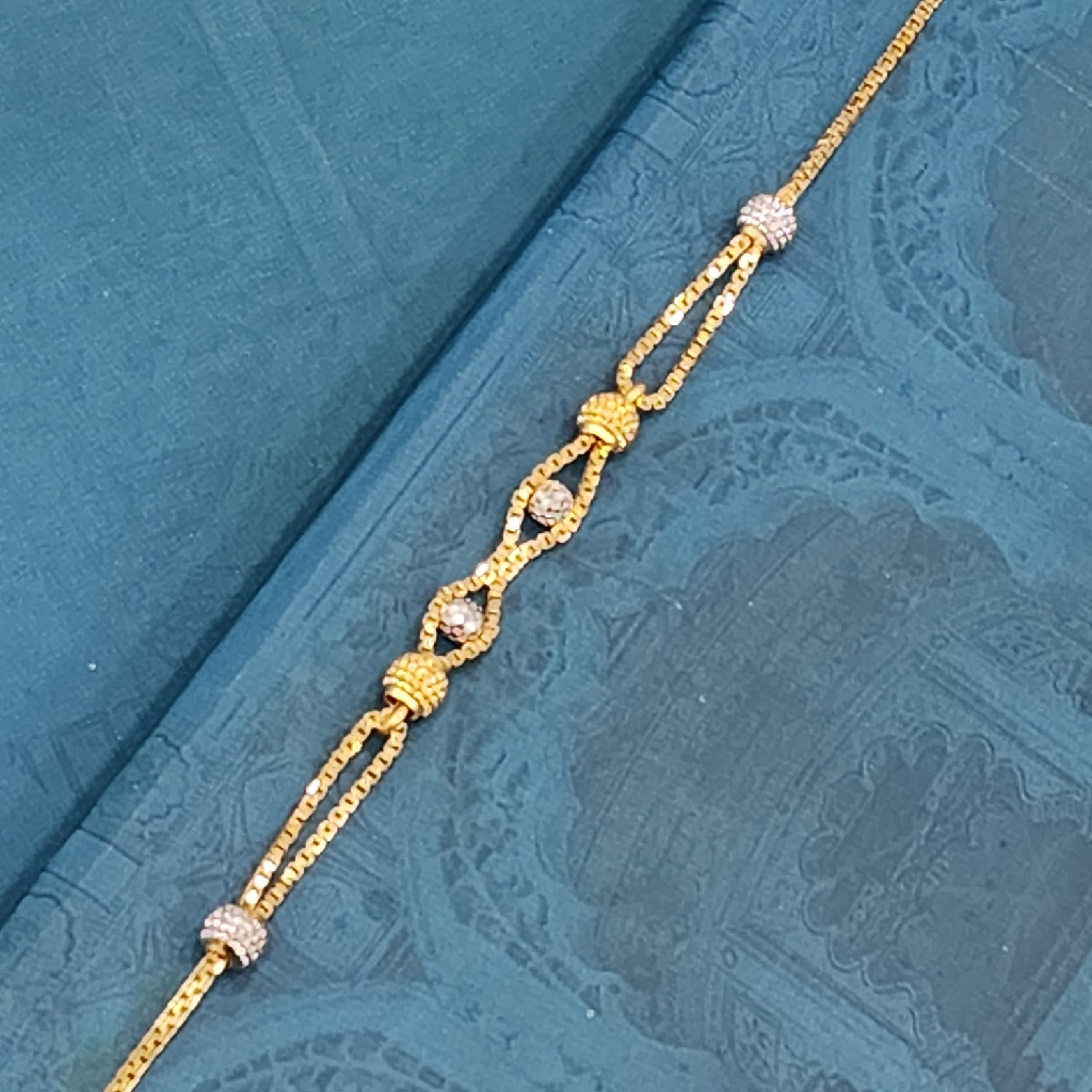 22K Gold Exclusive Lining With Ball Ledies Bracelet