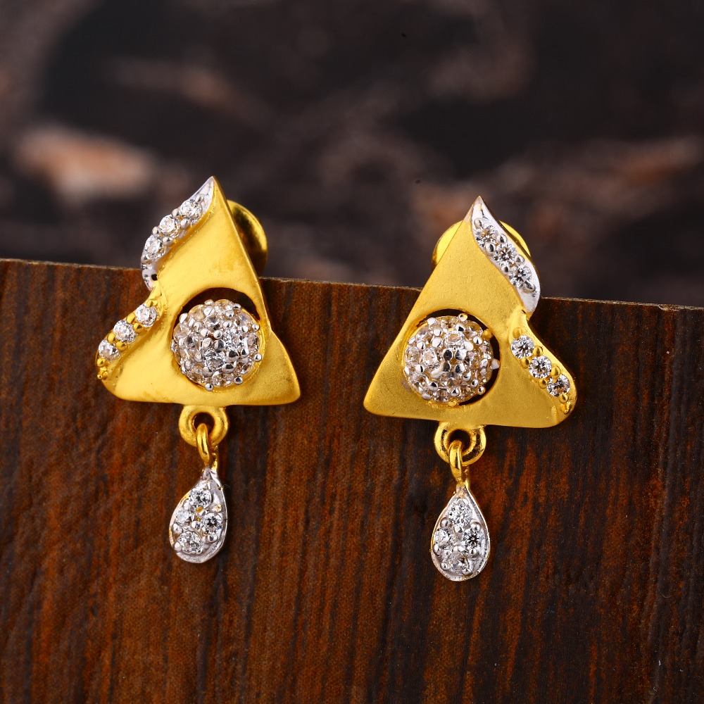 916 Gold CZ Ladies Gorgeous  Diamond Earring LFE491