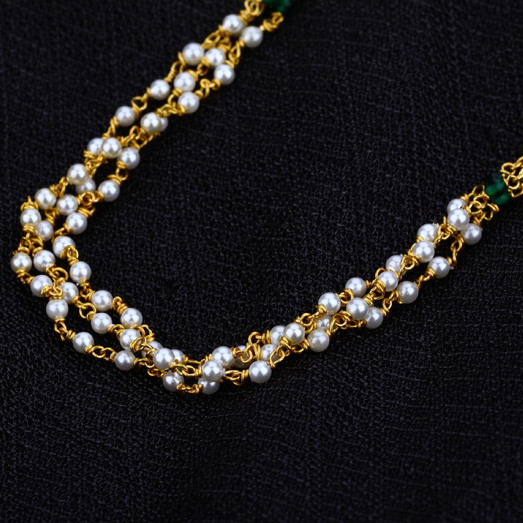 Gold 916 Moti Chain Ladies Mala-AC16