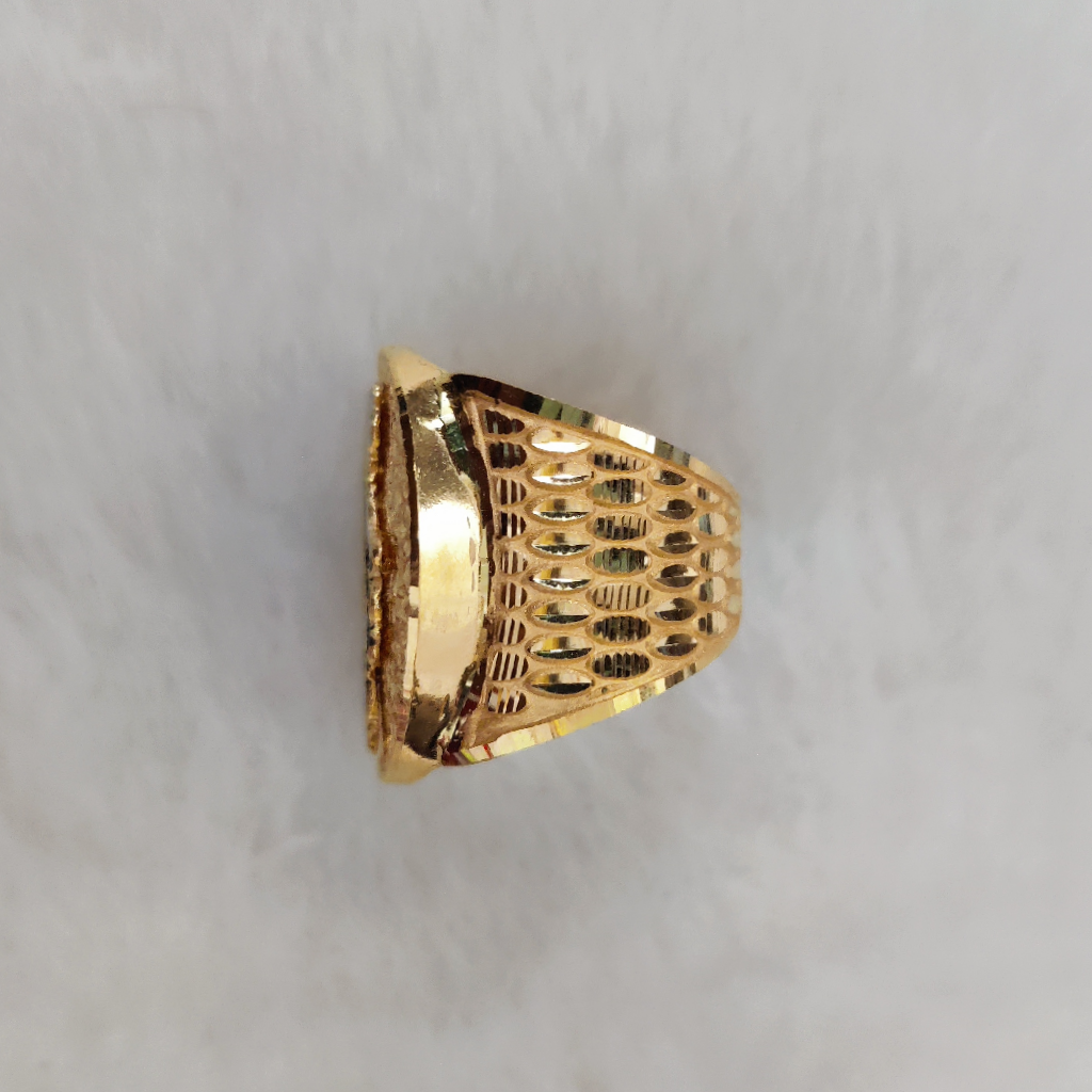 916 Gold Fancy Gent's Mogal Maa Minakari Ring
