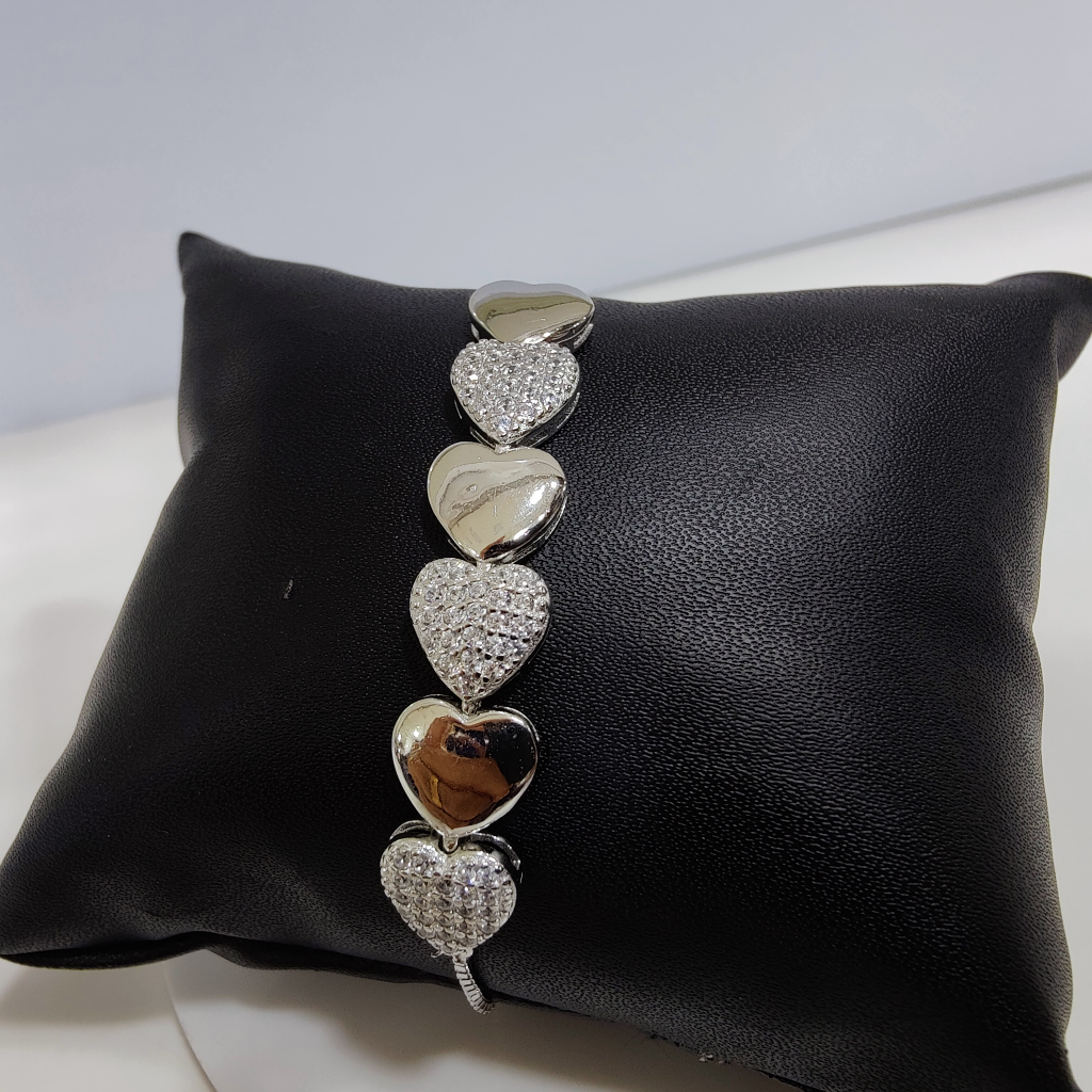 925 silver heart shape bracelet