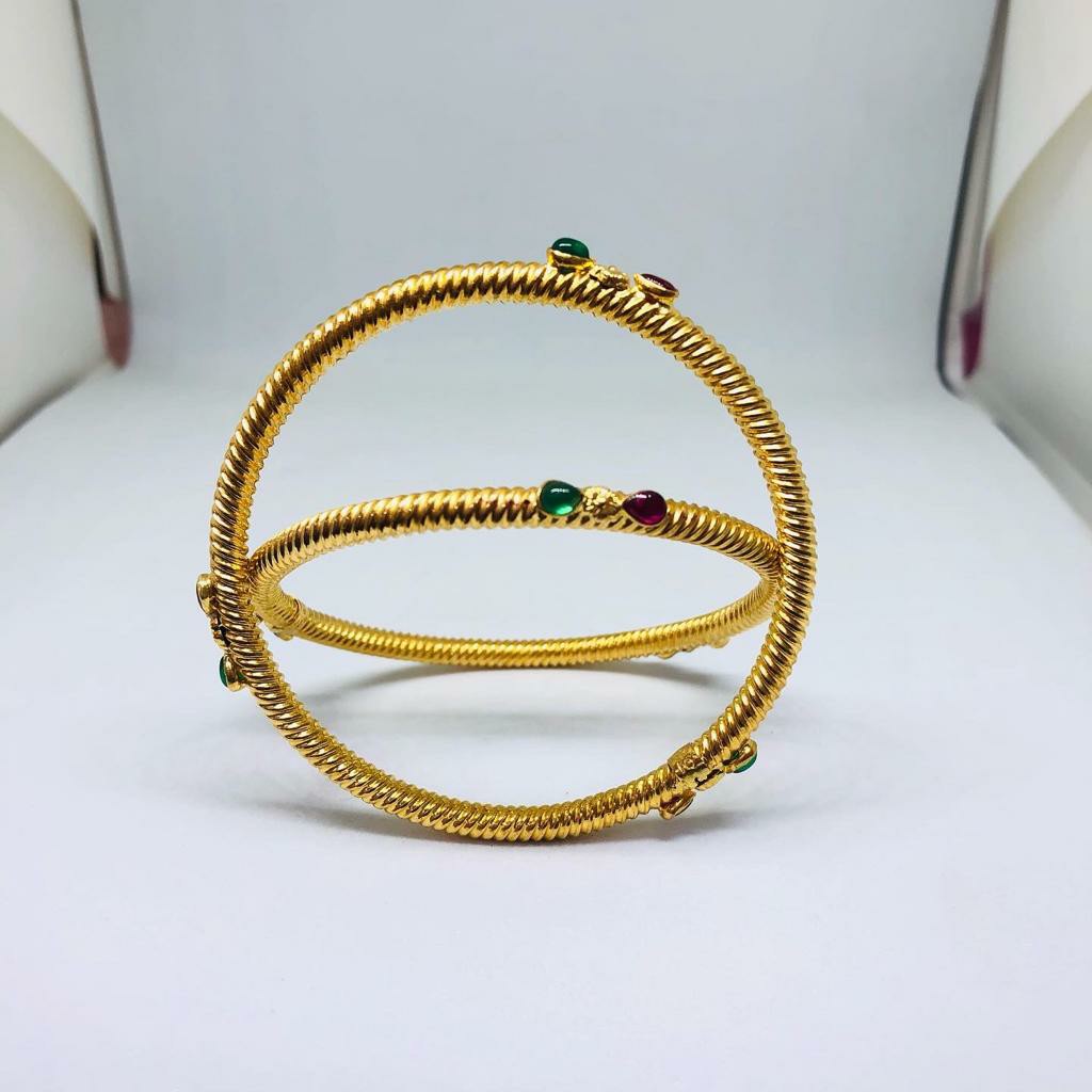 22KT/916 BEAUTIFUL GOLD COPPER KADLI BANGLE