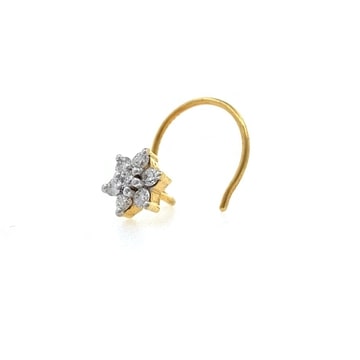 18k Gold Fancy Nose Pin in Diamond