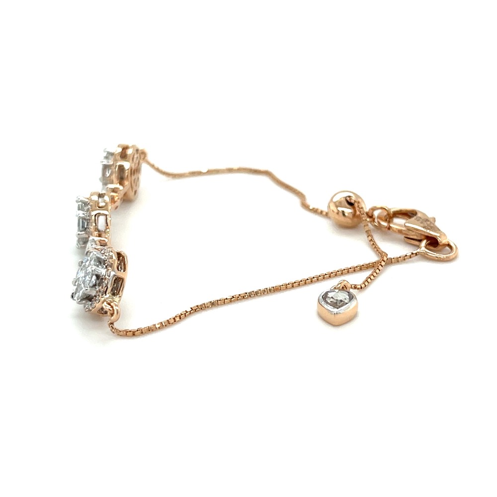 Solitaire Look Flexi Diamond Bracelet with Baguette Diamonds