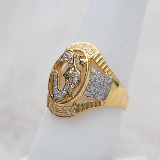 916 Gold  CZ OM Ring RH-GR85
