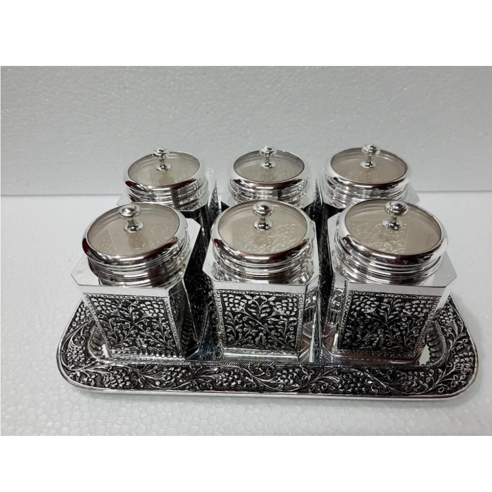 925 pure silver dry fruit boxes with tray