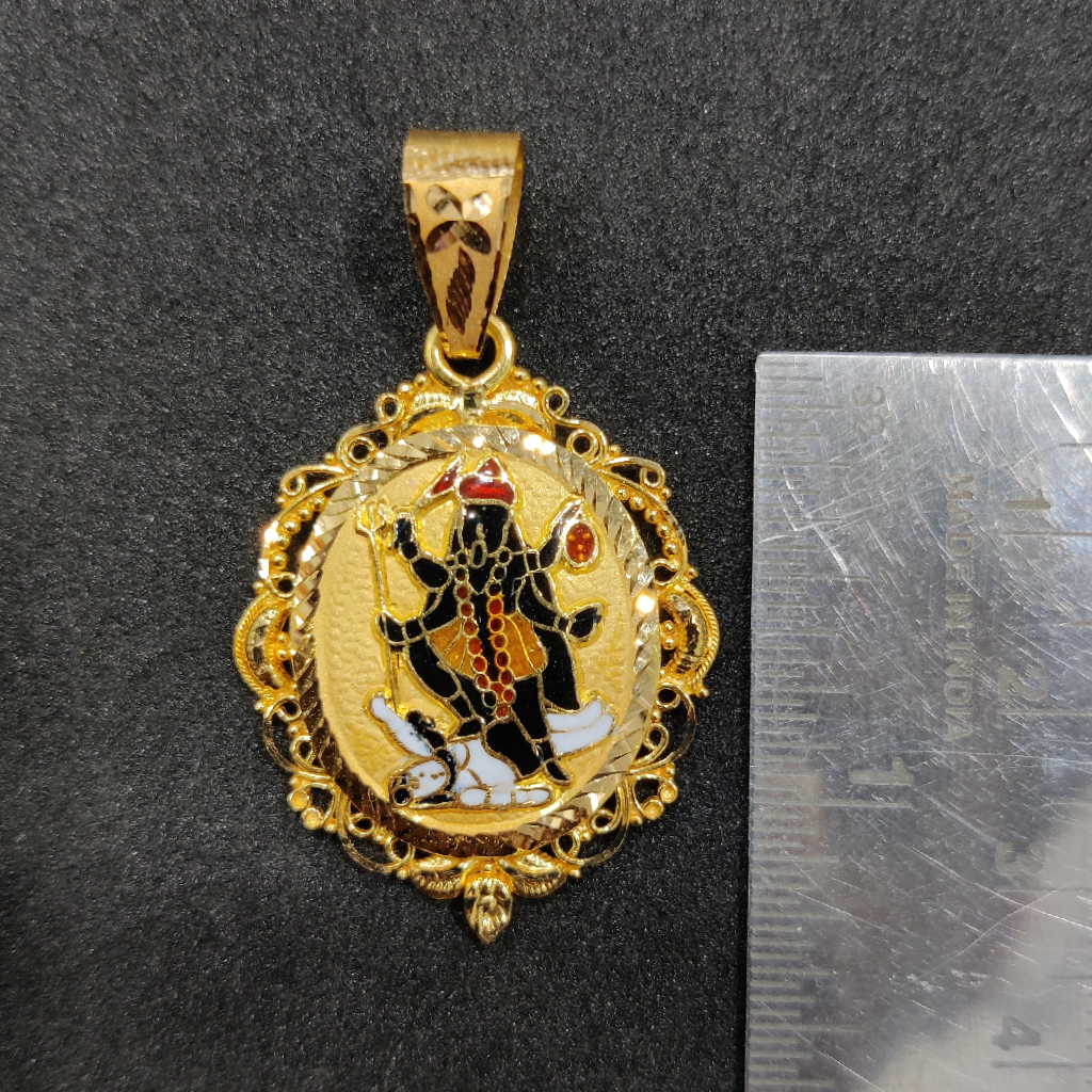 916 Gold Fancy Gent's Mahakali Maa Minakari Pendant