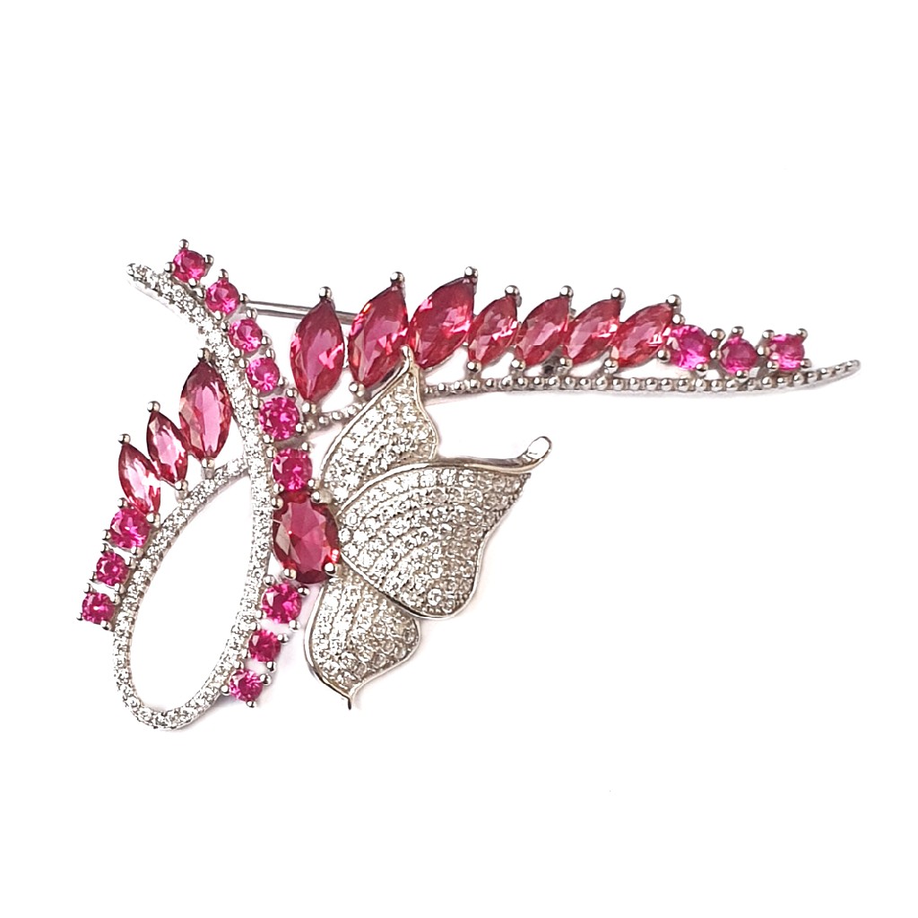925 Sterling Silver Butterfly Shaped Brooch MGA - BCS0003