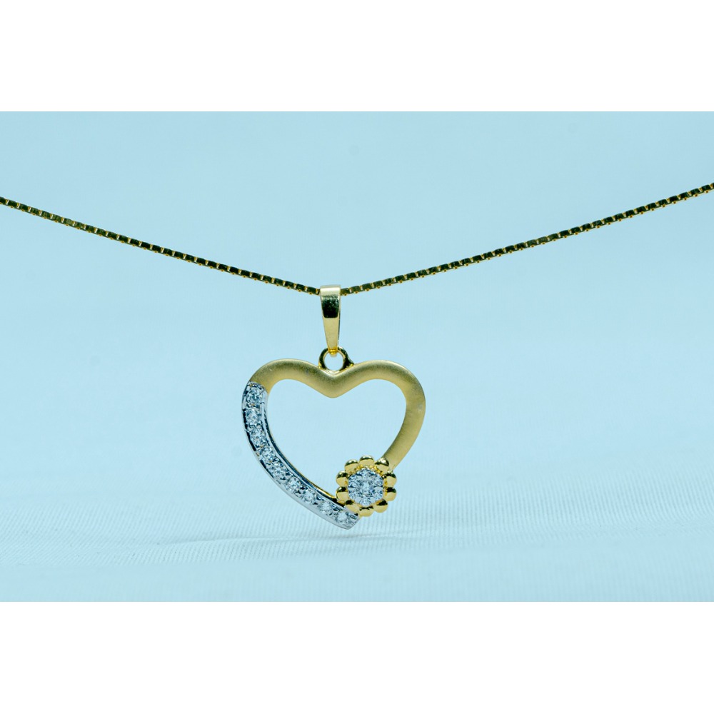 Heart Flower Gold Pendant P18-566