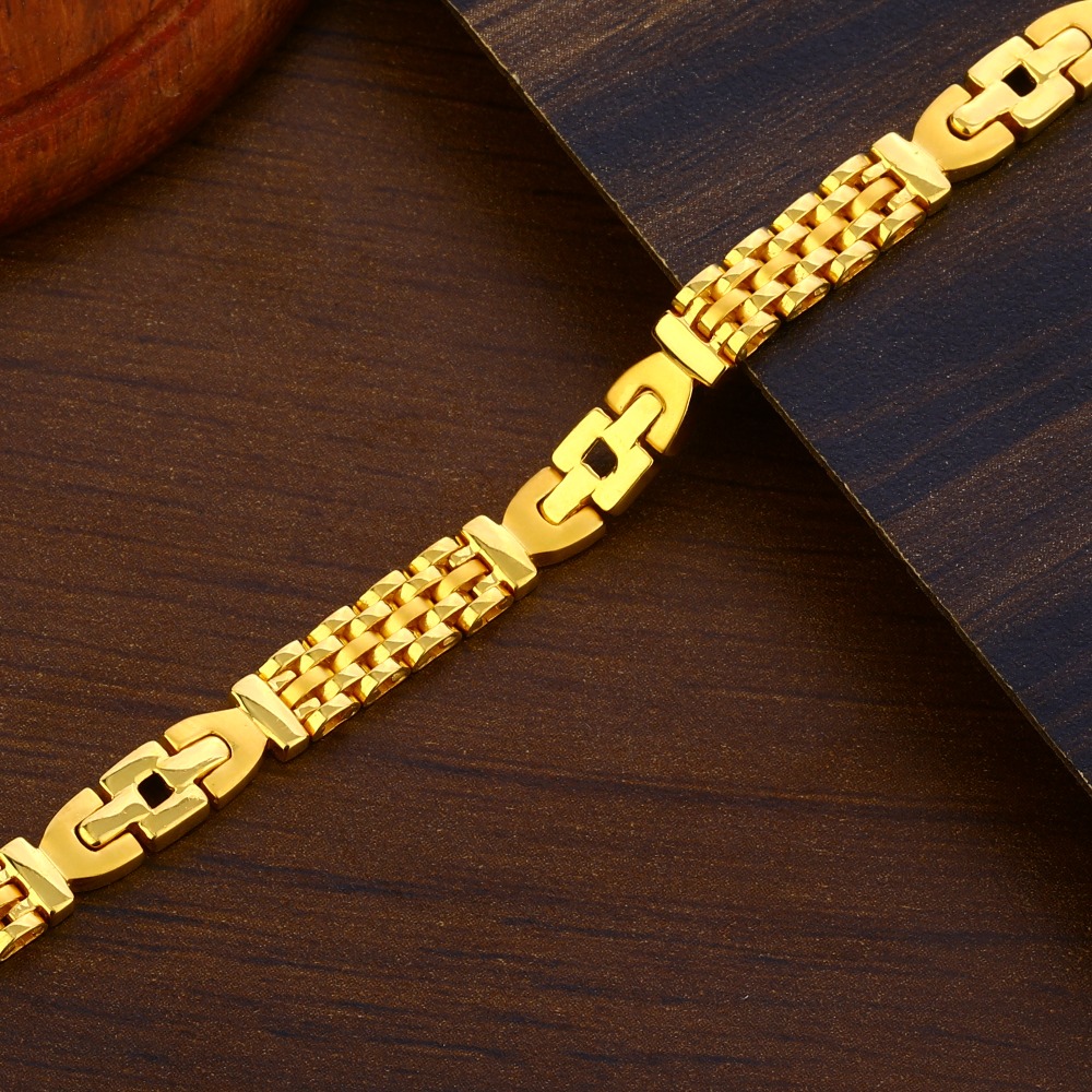 916 Gold Men's  fancy Hallmark Bracelet MPB377