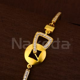 750 Gold CZ Ladies Designer Kada Bracelet LKB201