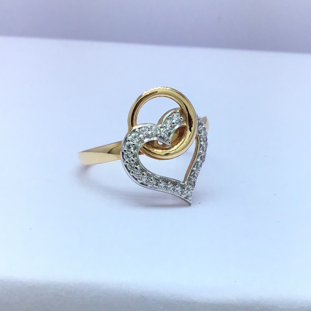 heart designing fancy ladies rose gold ring