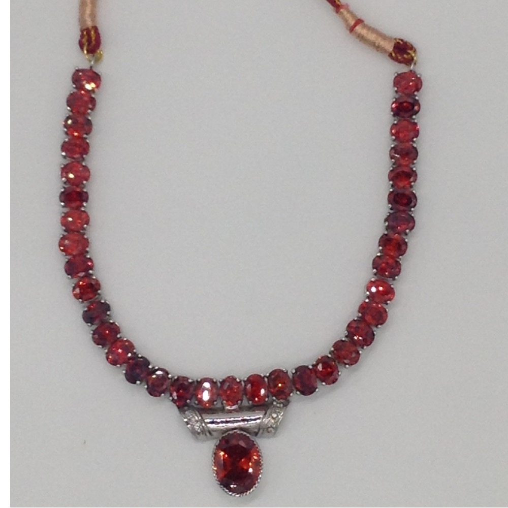 Oval orange cz stones necklace set jnc0042