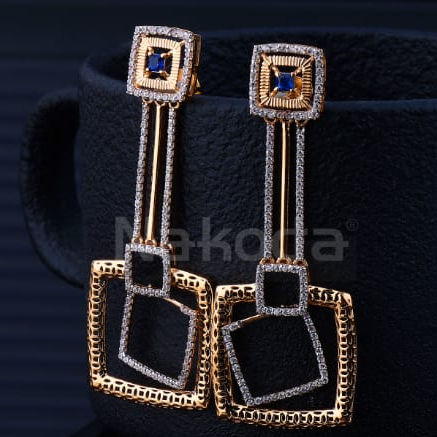 750 Rose Gold CZ Hallmark Designer Jummar Earring RE395