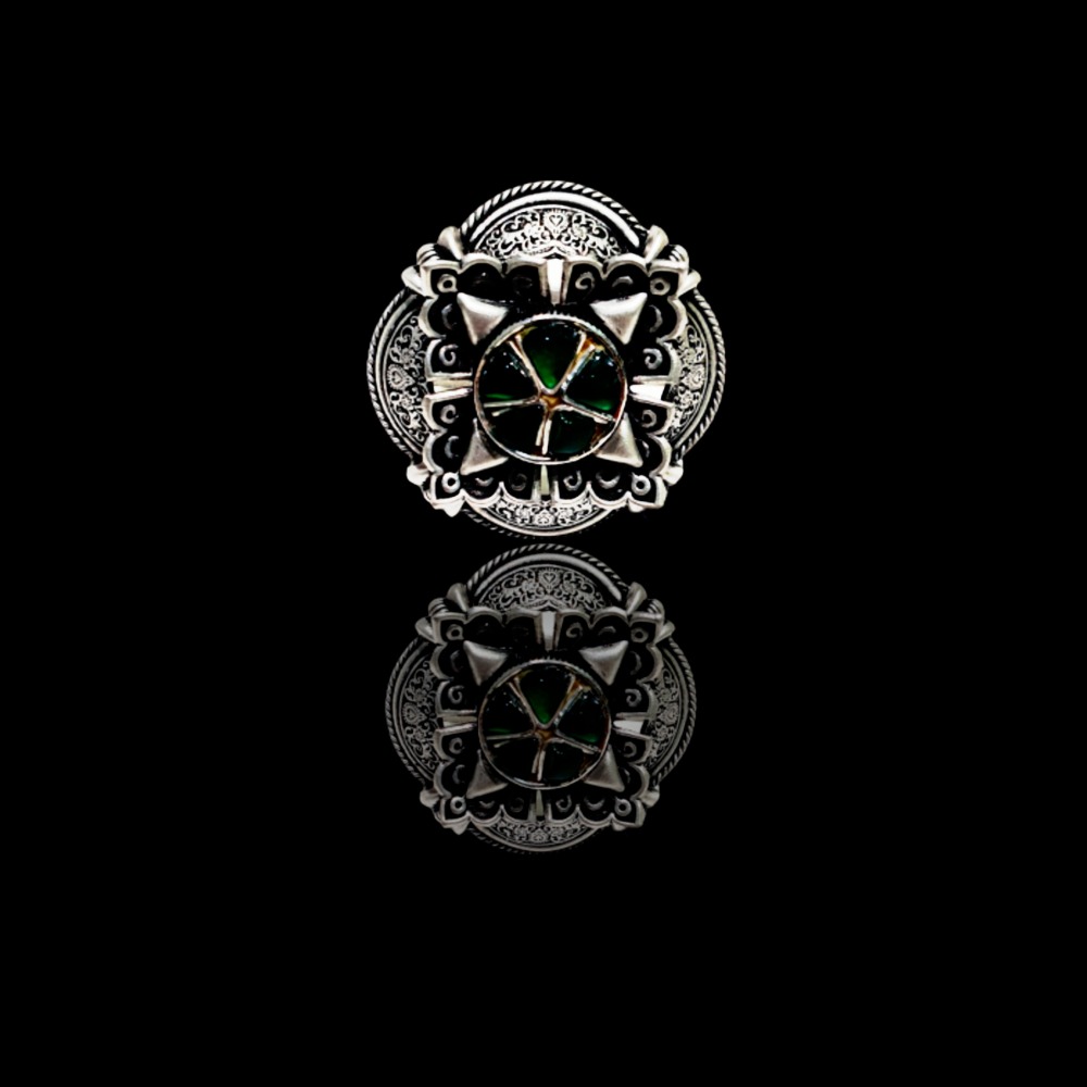 92.5 antique silver padmavati ring