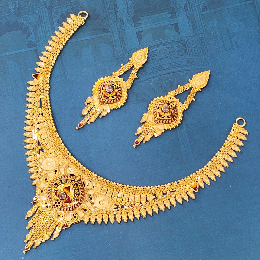1.gram gold forming Heavy Weight fashion jewellery necklace set