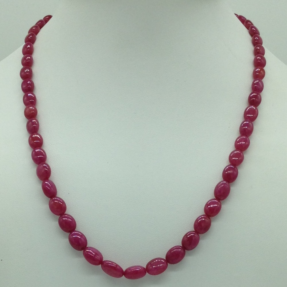 Natural Red Ruby Oval Aweja 1 Layers Necklace JSR0127