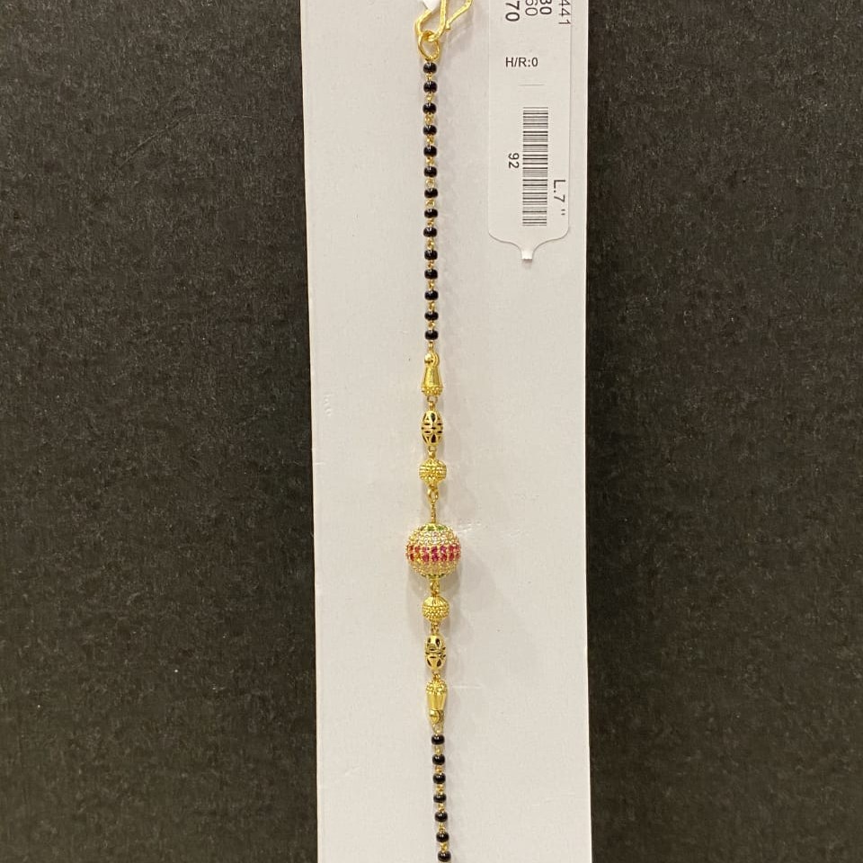 22KT/916 Yellow Gold Femuni Mangalsutra Bracelet For Women