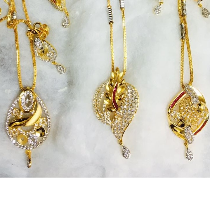 916 gold cz chain pendant set cps-0004