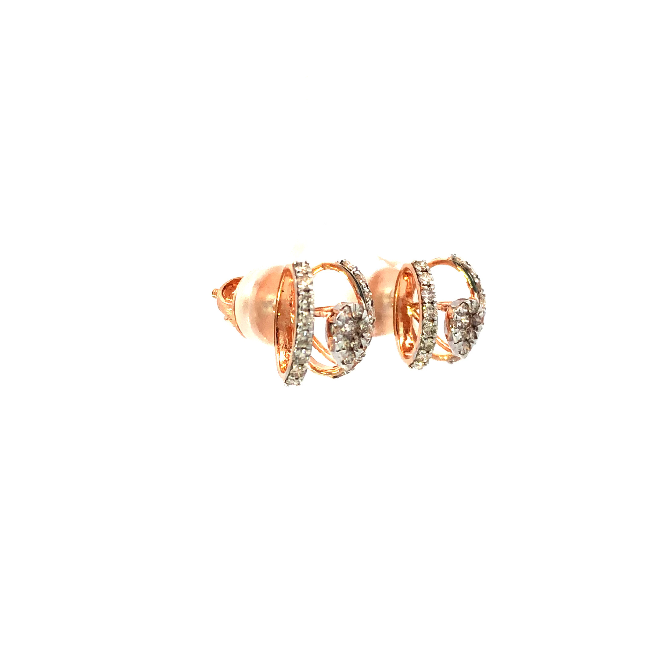 14kt diamond heart-shaped small studs earrings