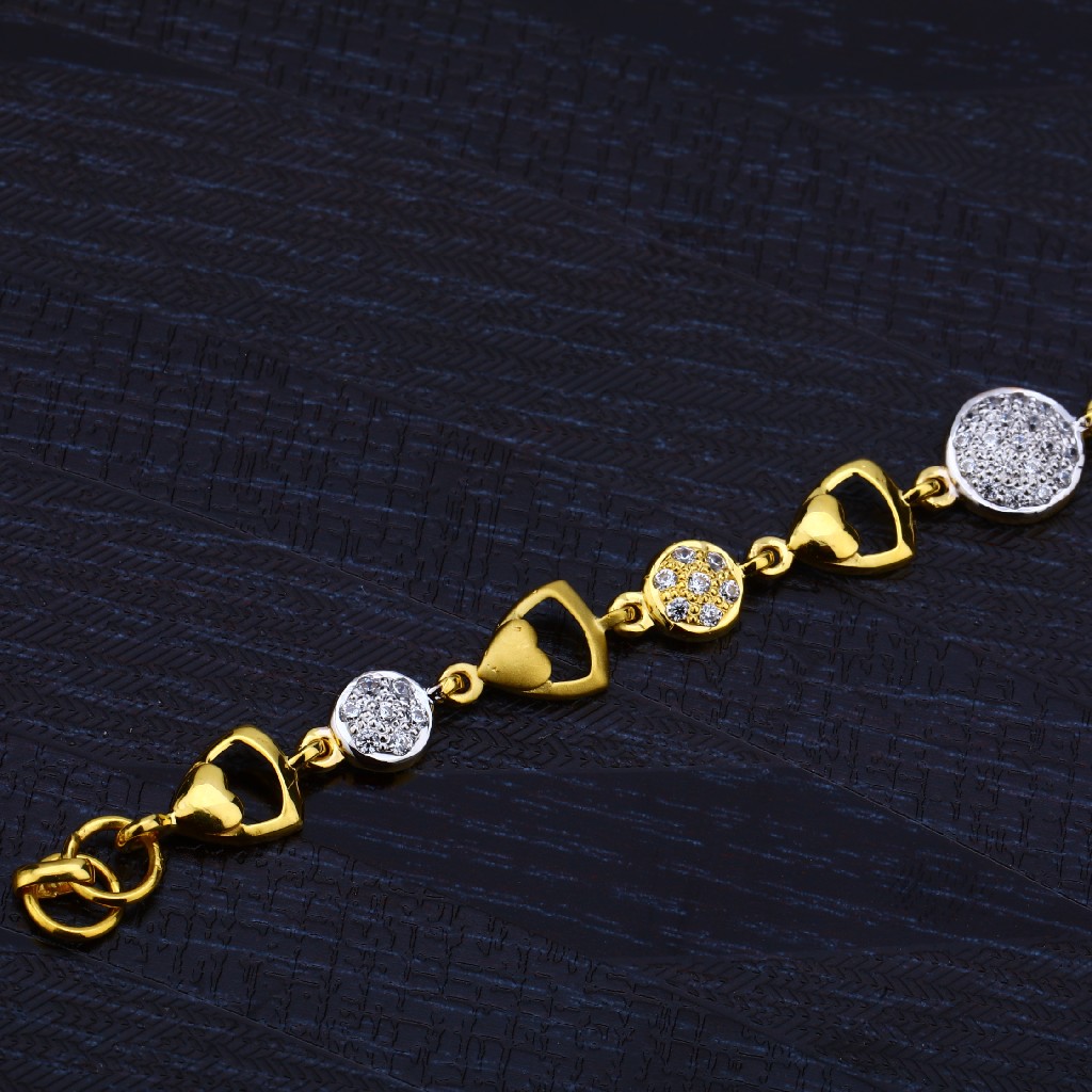 Ladies 22K Gold Cz Bracelet-LB130