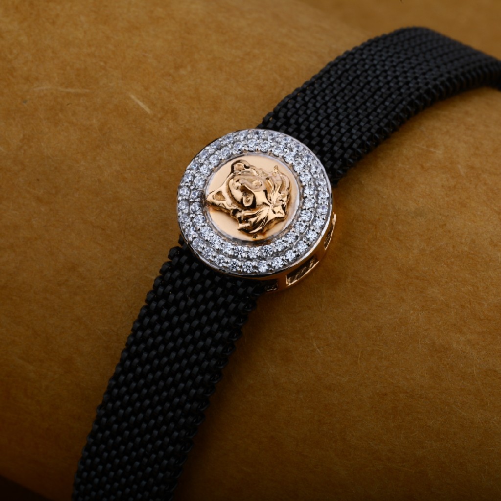 Buy quality Mens 18K Roae Gold Versace Leather BraceletMLB14 in Ahmedabad
