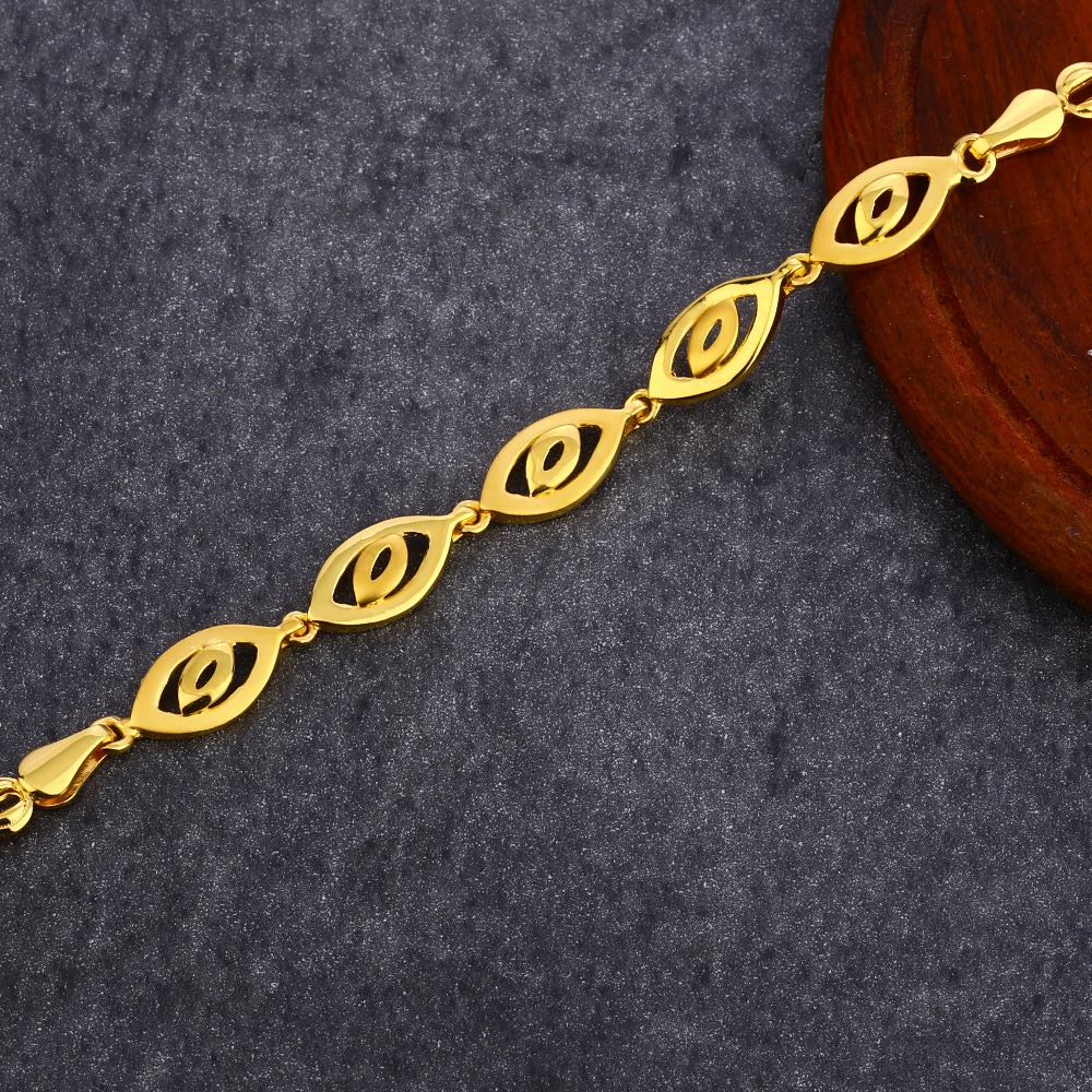 916 Gold Stylish Hallmark Plain Bracelet LPBR41