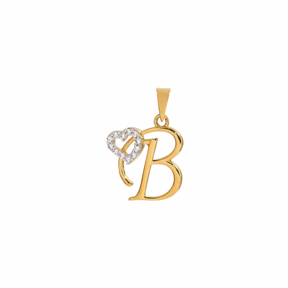 ' B ' Alphabet 18k Gold Pendant