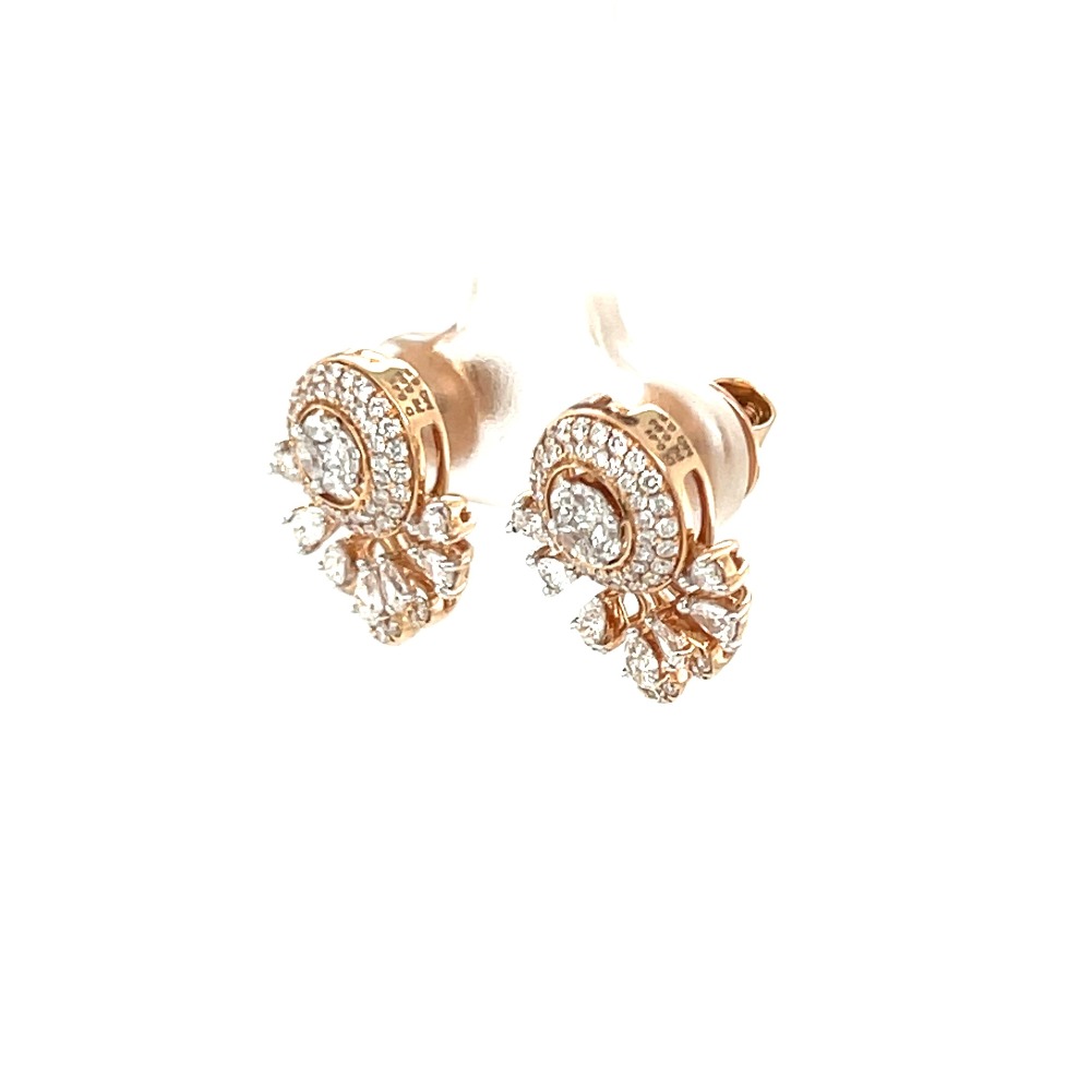 Exuberant Diamond Earrings A Burst of Brilliance in 18K Rose Gold