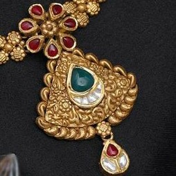 22KT/ 916 Gold Antique wedding bridle necklace set for ladies
