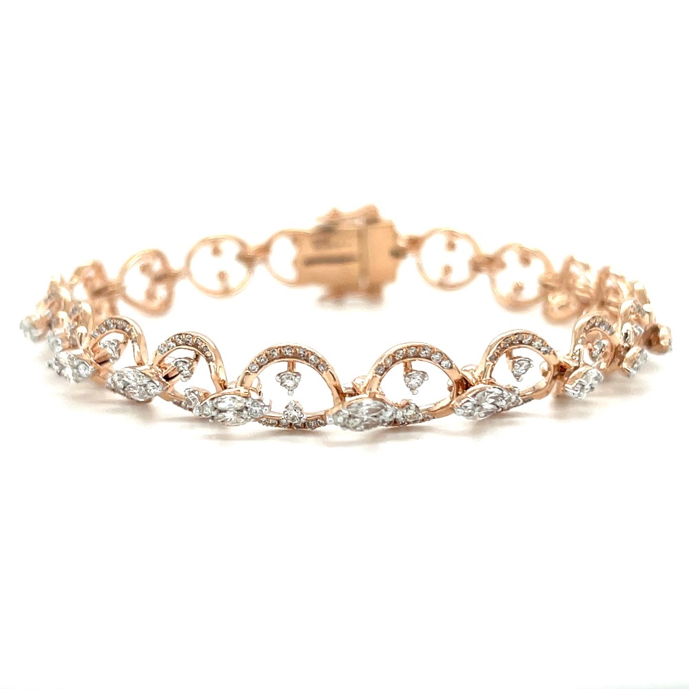 Güzel Diamond Tennis Bracelet in Marquise & Round Cut Diamonds