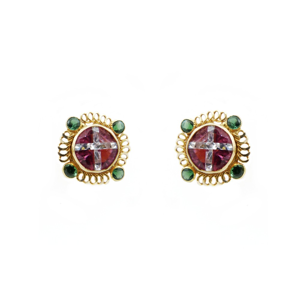 18K Gold Colour Stone Fancy Tops