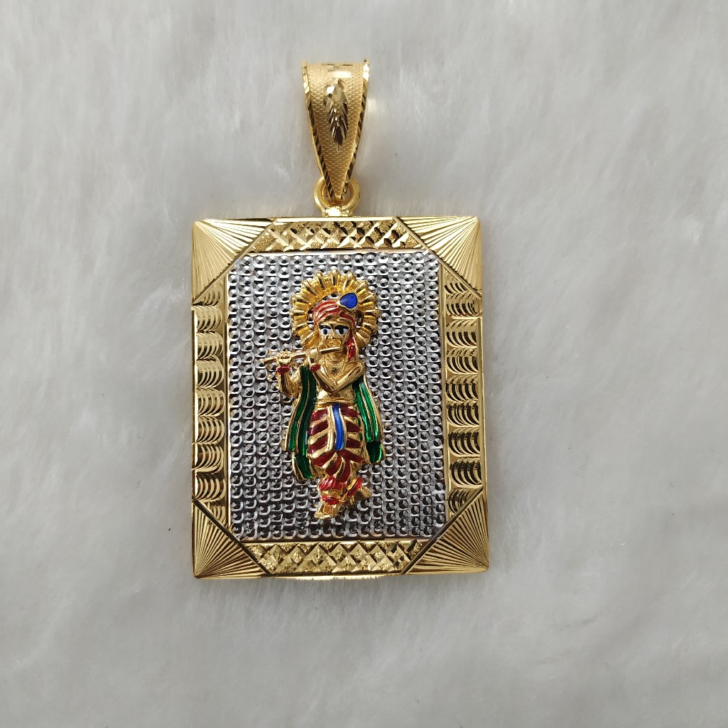 krishna casting gold pendant