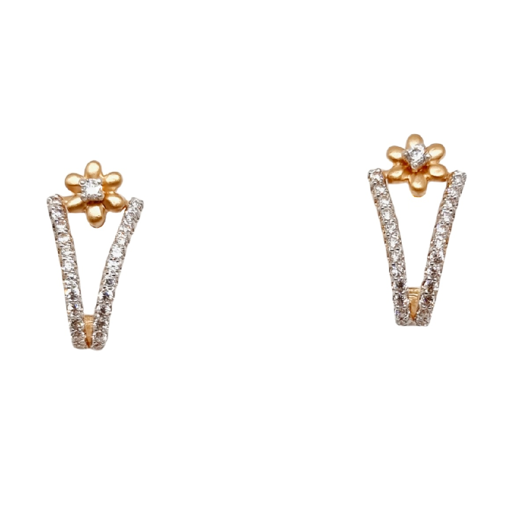 18K Rose Gold Flower Shape Modern Earrings MGA - BTG0540