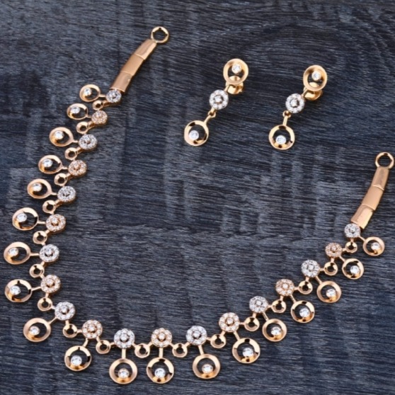 18 carat rose gold classical ladies necklace set RH-NS343