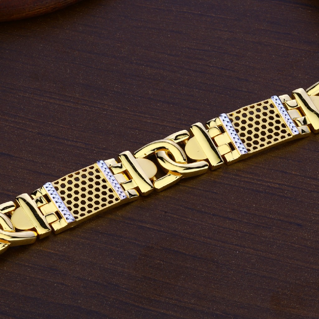 Mens Gold Fancy Plain Bracelet-MPB121