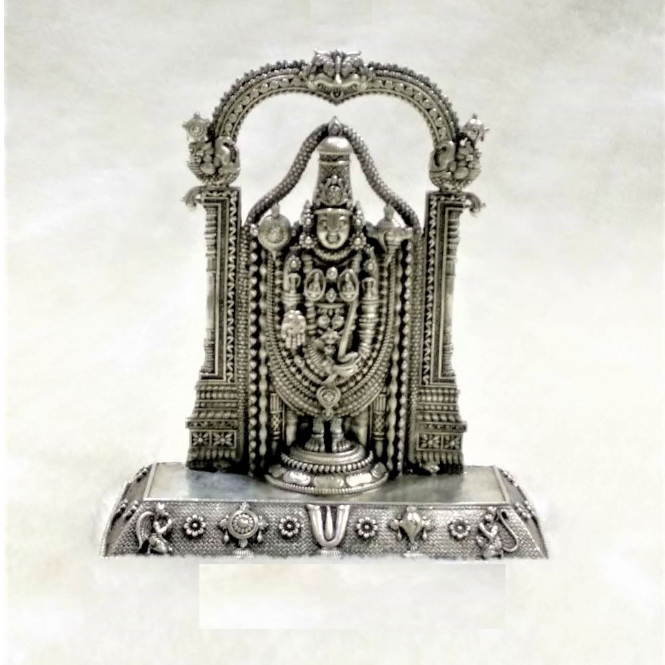 Pure silver tirupati balaji idol in high finishing po-138-10