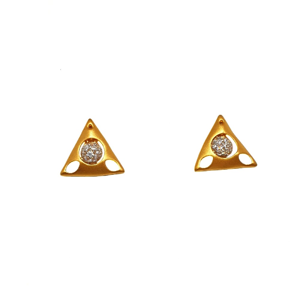 22K Gold Triangle Shape Modern Earrings MGA - BTG0488