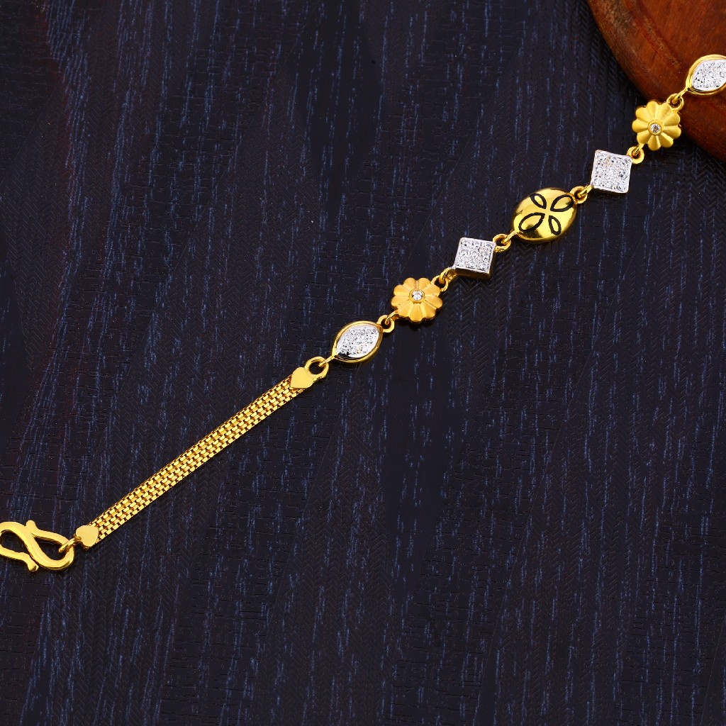 916 Gold Women's Classic Plain Bracelet LB334