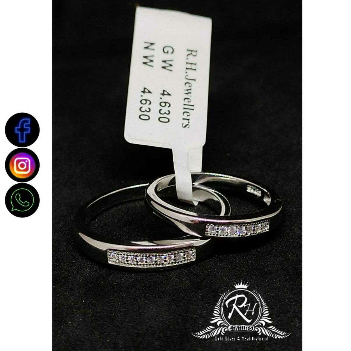 92.5 Silver Fancy Couple Rings RH-CR752