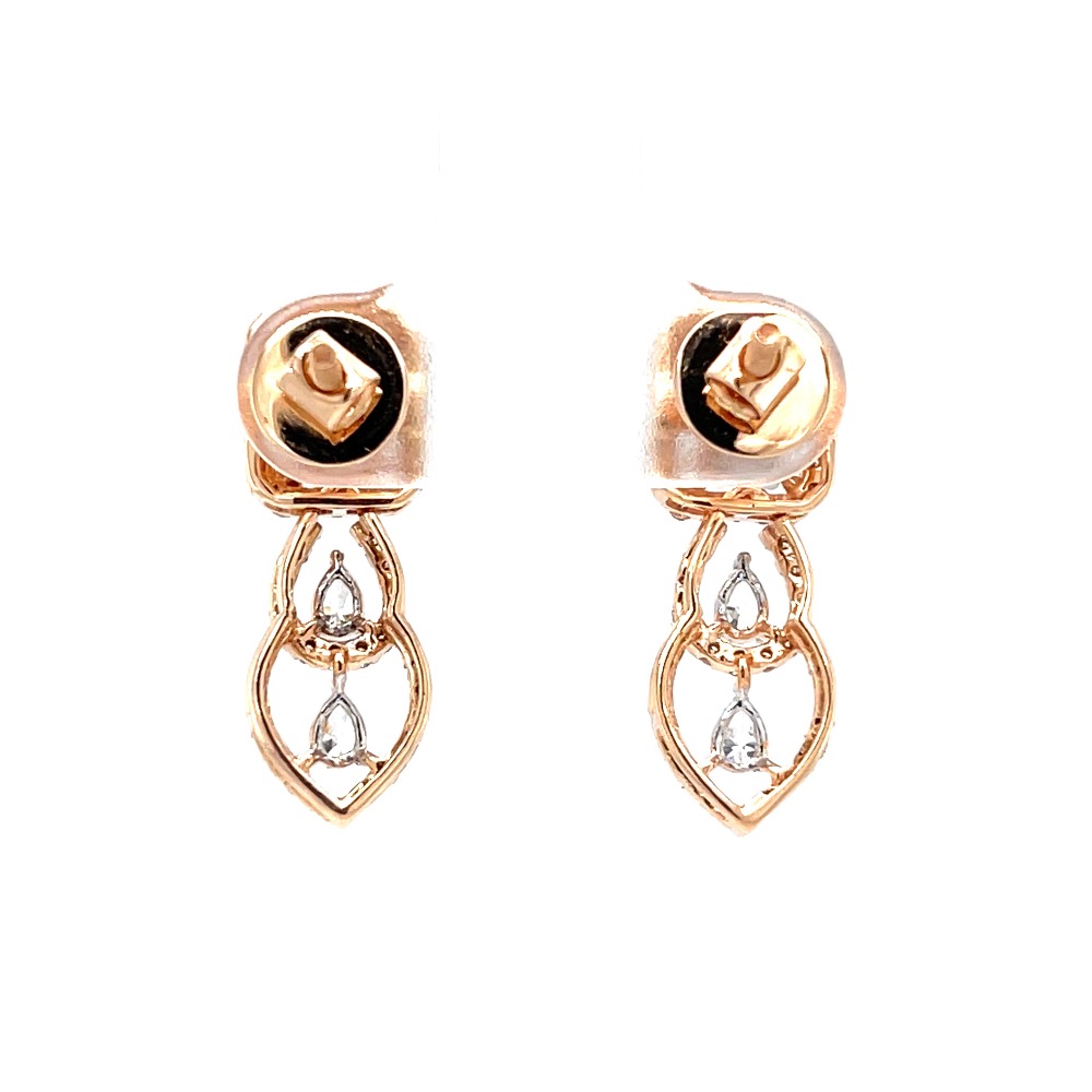 Marvellous diamond drop earrings in 18k hallmark rose gold 0top165