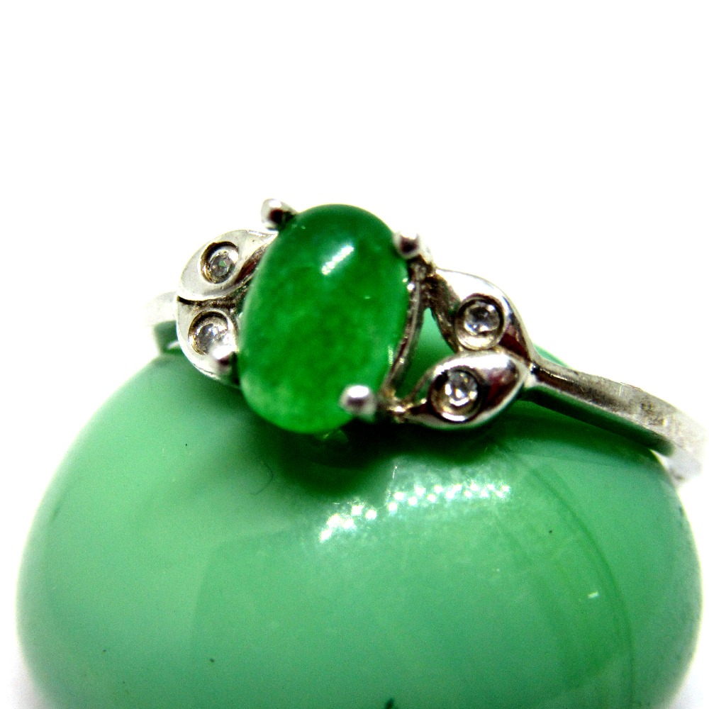 Silver 925 green rare stone ring sr925-192
