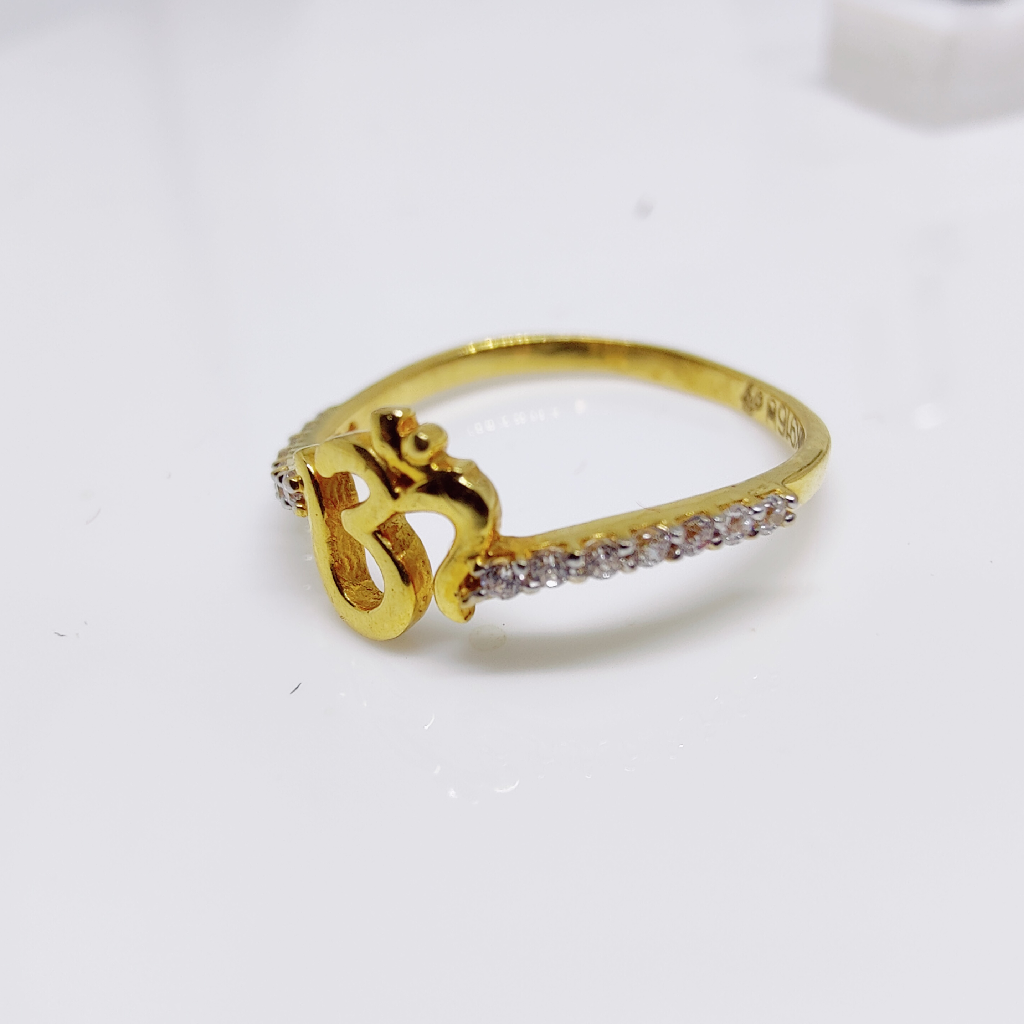 Customizable 14K Gold 0.15 Carat Diamond Om Hindu Religious Ring For Sale  at 1stDibs | om diamond ring, gold diamond om ring, uzuk sekilleri