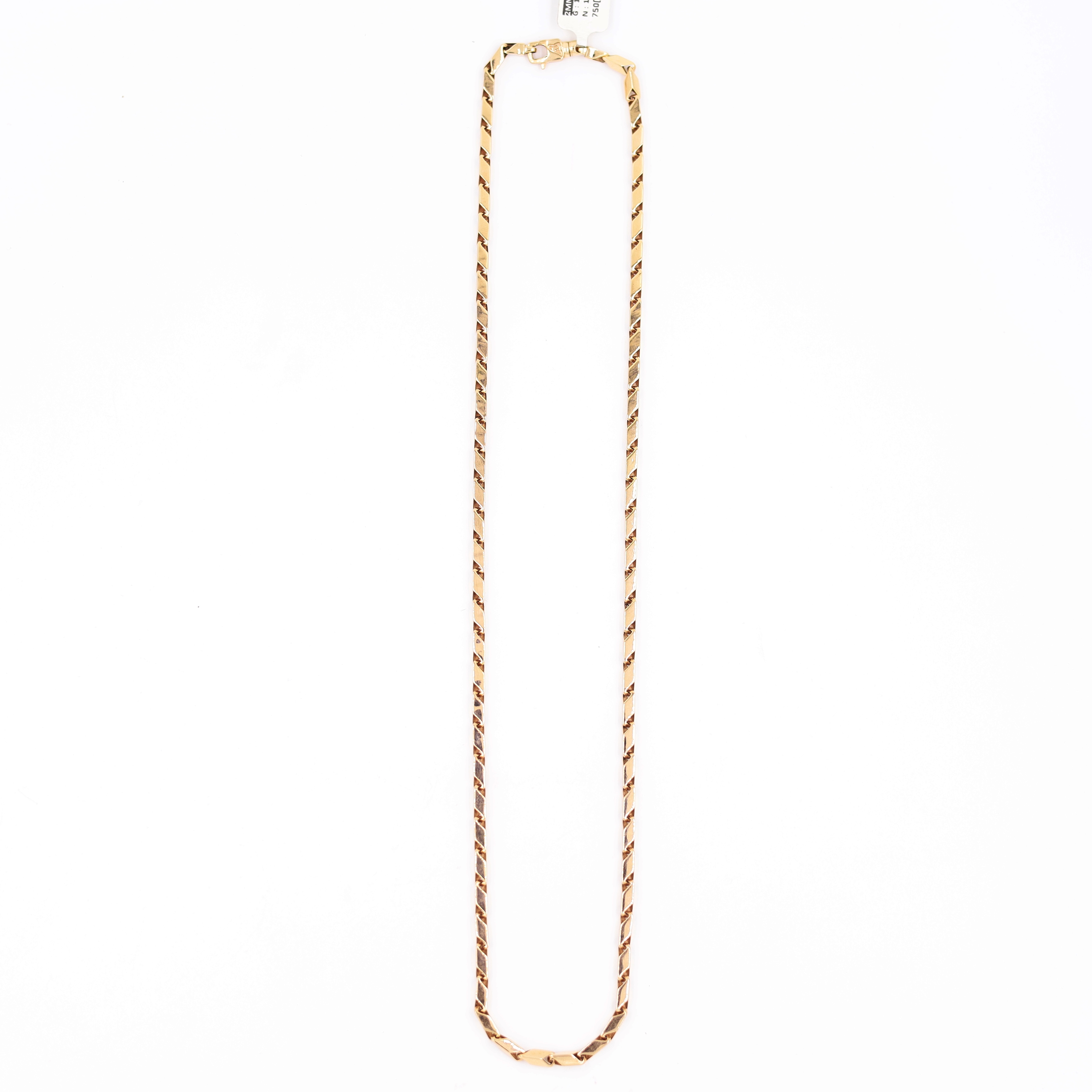 Pattern carved single tone gold chain for men