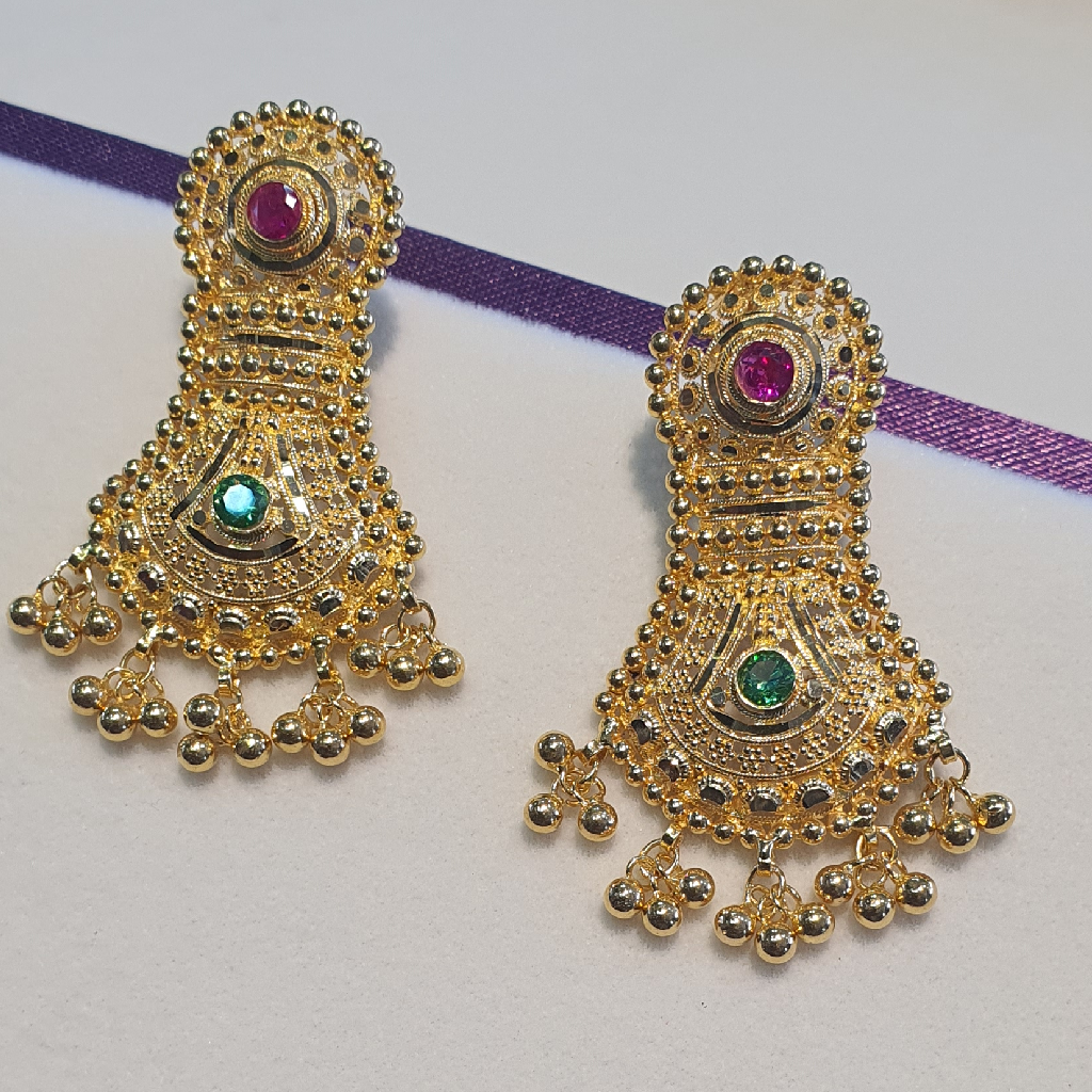 91.6 Gold Necklace Earrings For Woman