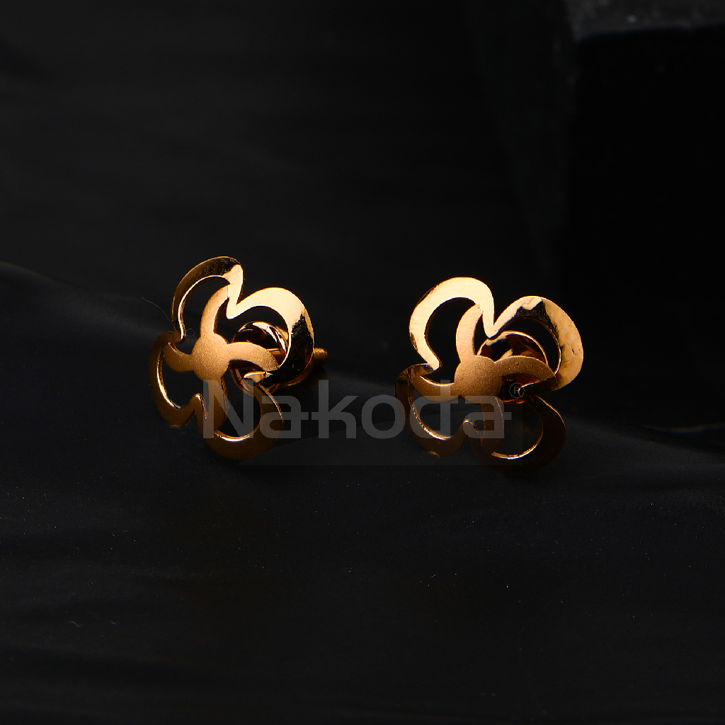 18CT Rose Gold Classic Ladies Earring RE218